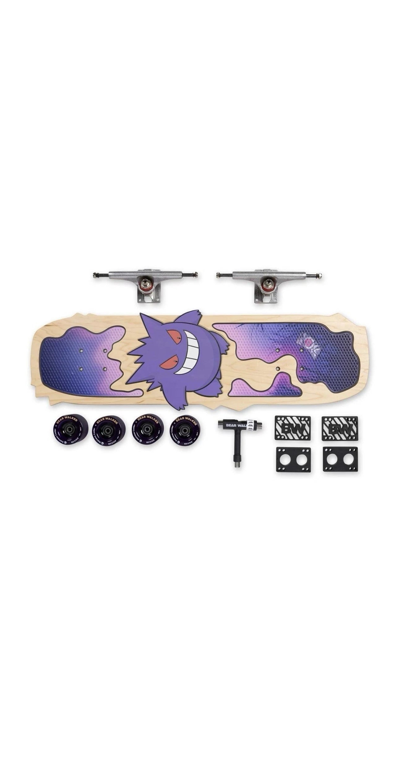 Pokemon Center x Bear Walker GENGAR Skateboard Limited Ed#1250 W/Wheels Trucks